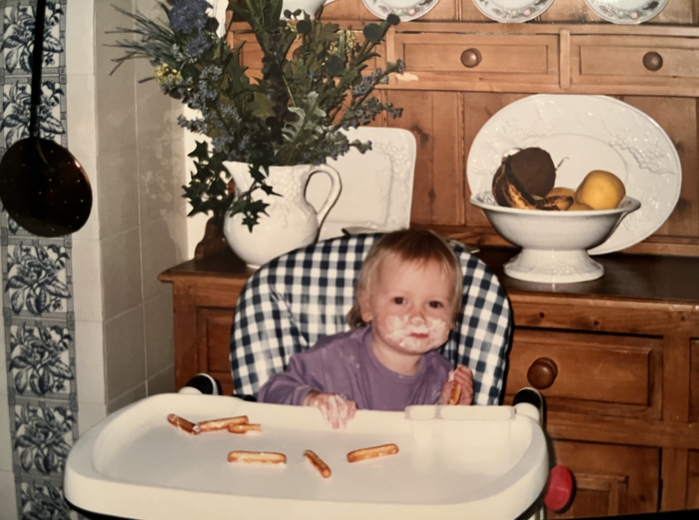 Baby picture of Scarlett Coughlan at her grandparent's house.